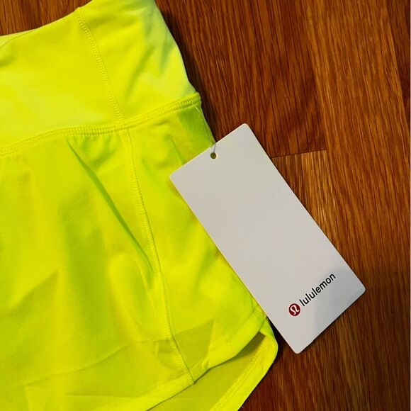 Lululemon Speed Up LR Low-Rise Short 2.5" Highlight Yellow Size 14 NWT Workout - Picture 4 of 10